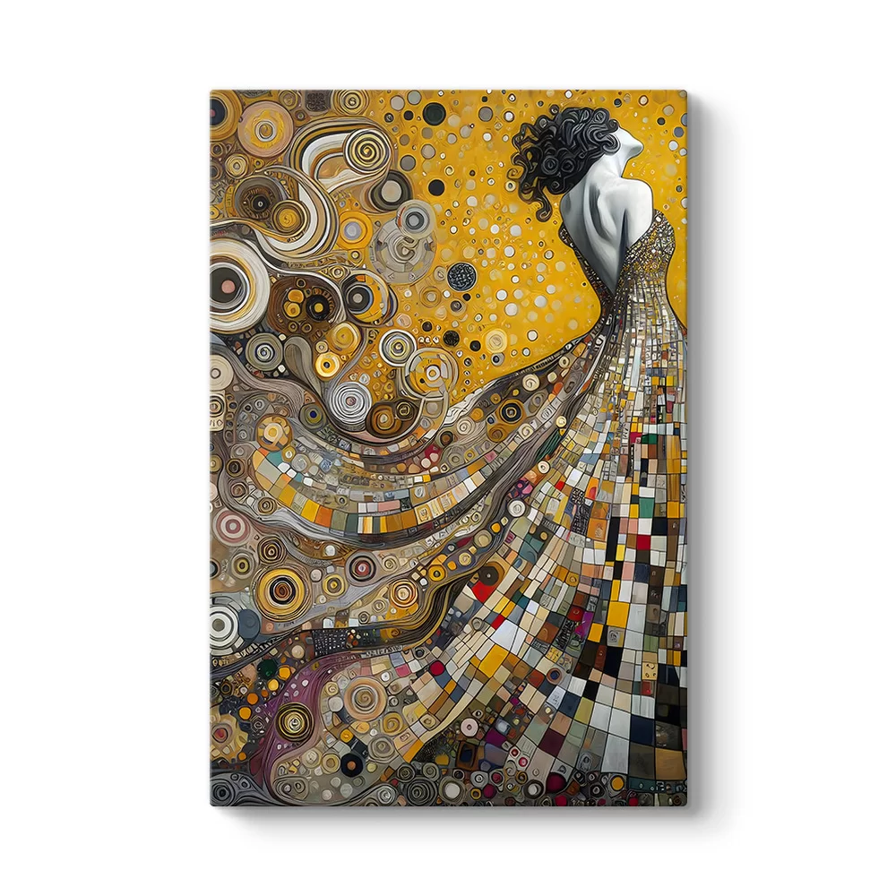 Klimt Esintili Zarif Kadın Tablosu